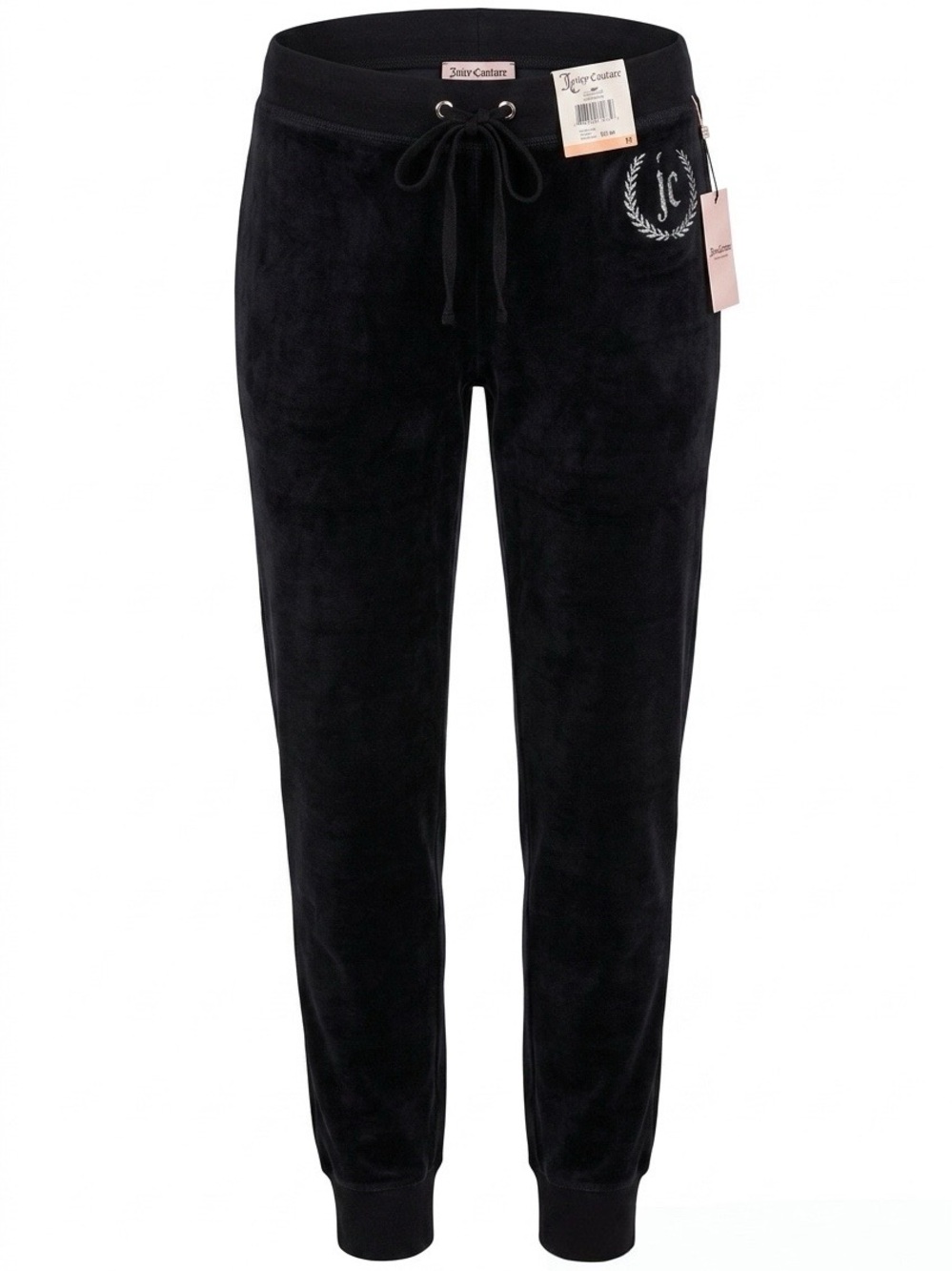NWT!! Juicy Couture Pitch Black Terry Cropped Pants Sweatpants Size M